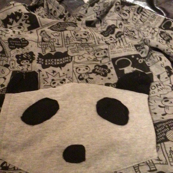 Girls Woman REVERSIBLE hoodsy One side Panda pouch/zip up jacket with2sided hood - Picture 4 of 6
